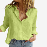Roll-Tab Button Front Blouse