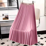 High Waisted Pleated Midi Skirt