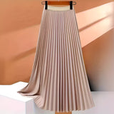 High Waisted Pleated Midi Skirt