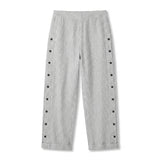 Striped Side Button Straight Leg Trousers