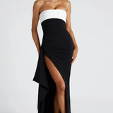 Strapless Drape Maxi Dress