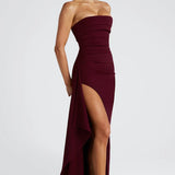Strapless Drape Maxi Dress