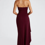 Strapless Ruched Maxi Dress