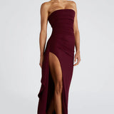 Strapless Drape Maxi Dress